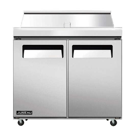 Omcan 58006 3.4 cu.ft. 36" 2-Door Juneau Refrigerated Prep Table