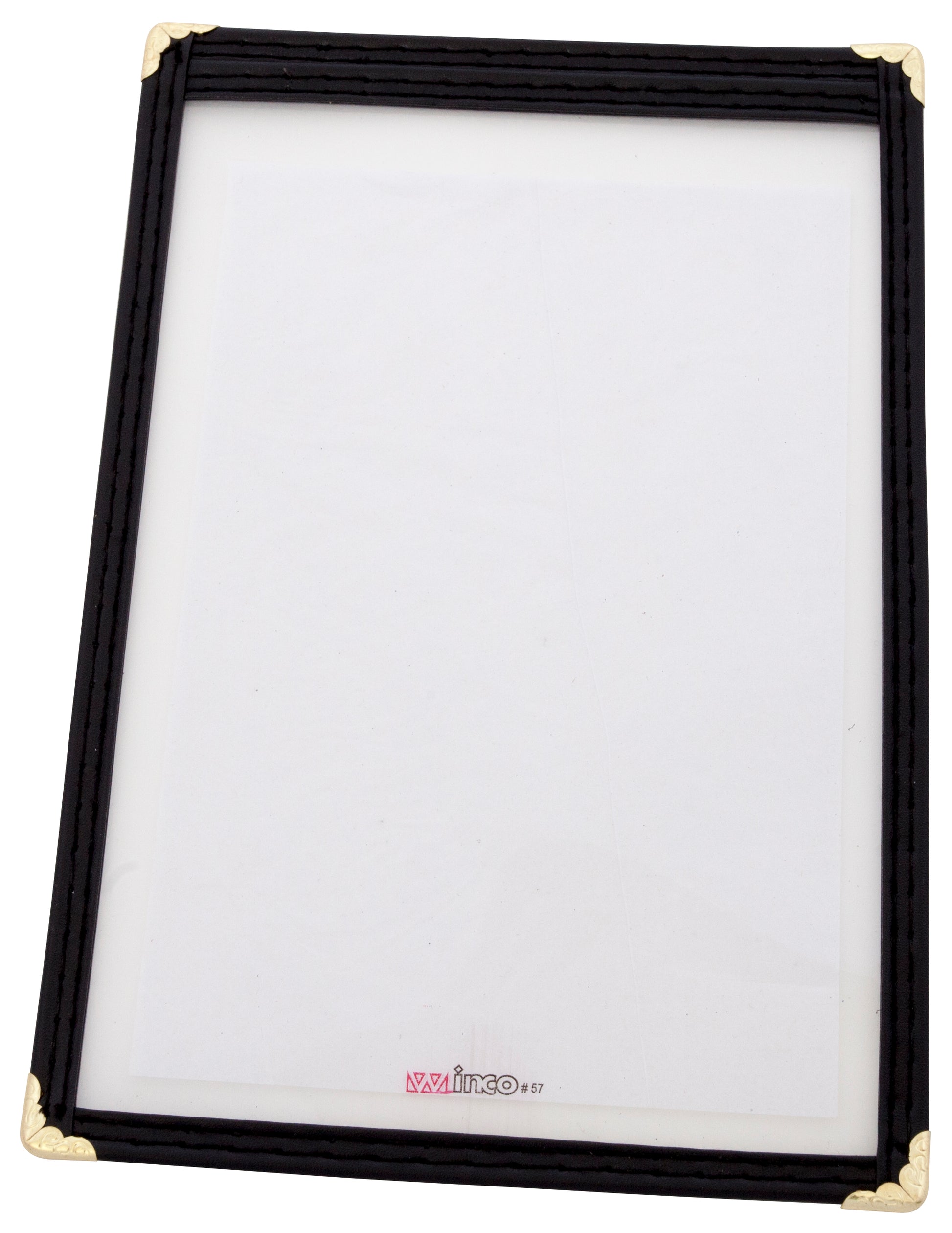 Winco PMC-5K 6-3/8" x 9-3/8" Black Single Menu Cover