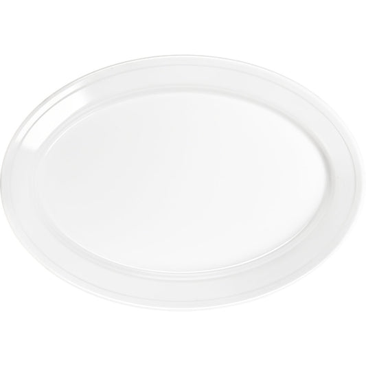 Carlisle ARR12002 12" x 8.5" White Oval Melamine Platter Tray