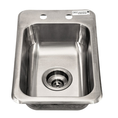 BK Resources BK-DIS-1014-5D One Compartment Stainless Steel Drop-In Sink 14L x 10W x 5D Bowls