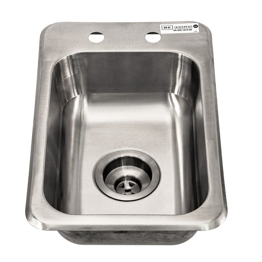BK Resources BK-DIS-1014-5D One Compartment Stainless Steel Drop-In Sink 14L x 10W x 5D Bowls