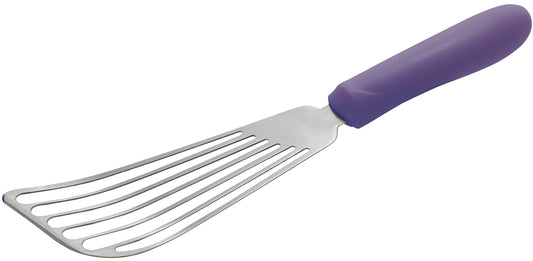 Winco TWP-60P 6-3/4" x 3-1/4" Blade Purple Fish Spatula, Allergen Free