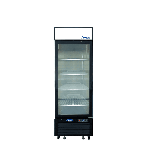 Atosa MCF8725GR 11.1 Cuft- Black Single Glass Door Bottom Mount Merchandiser Refrigerator