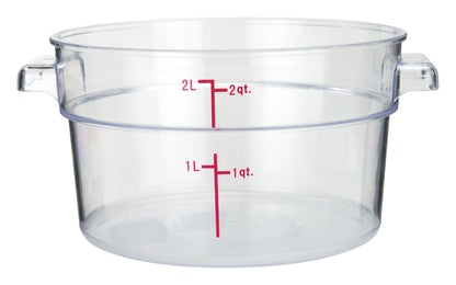 Winco PCRC-2 2 Qt. Clear Polycarbonate Storage Container