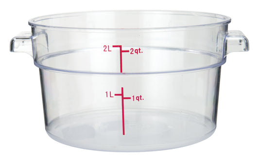 Winco PCRC-2 2 Qt. Clear Polycarbonate Storage Container