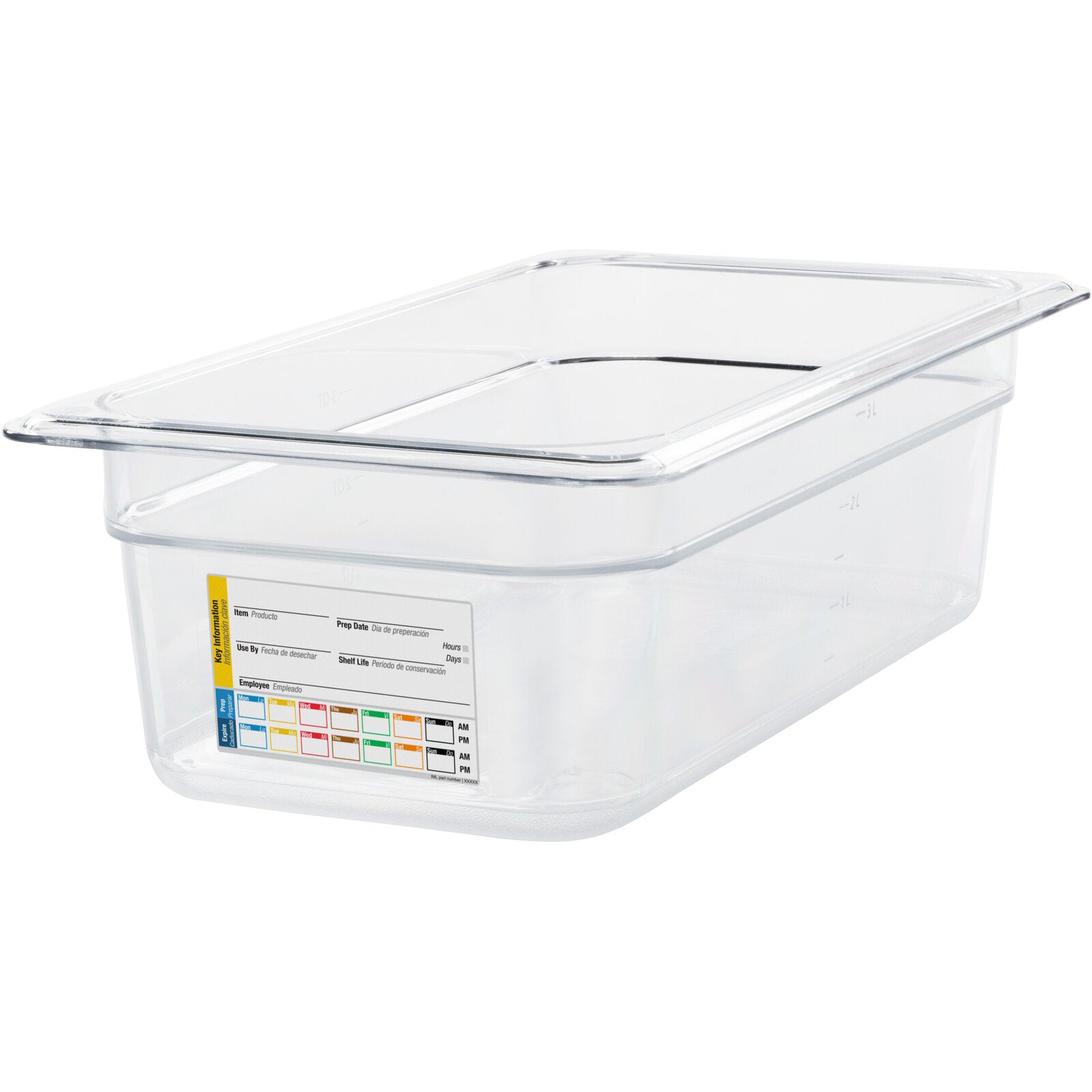 Carlisle 30661IMLUC07 1/3 Size Clear Polycarbonate StorPlus Food Pan with Integrated Label, 4" Deep