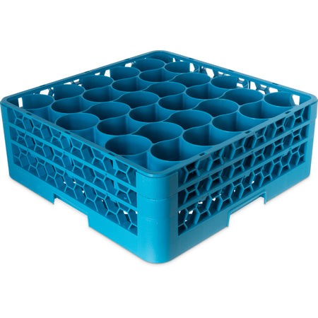 Carlisle RW30-114 Carlisle Blue 30 Compartment Polypropylene OptiClean NeWave Glass Rack with 2 Integrated Extenders
