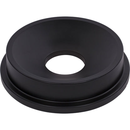 Carlisle 34103503 32 Gallon Black Round Polyethylene Bronco Waste Bin Trash Container Funnel Lid