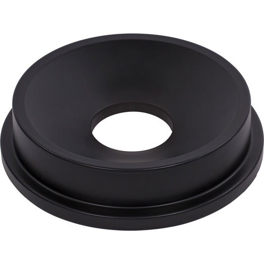 Carlisle 34103503 32 Gallon Black Round Polyethylene Bronco Waste Bin Trash Container Funnel Lid