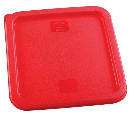 Omcan 80223 Red Polypropylene Lid for 6 / 8 QT Polycarbonate Square Storage Containers