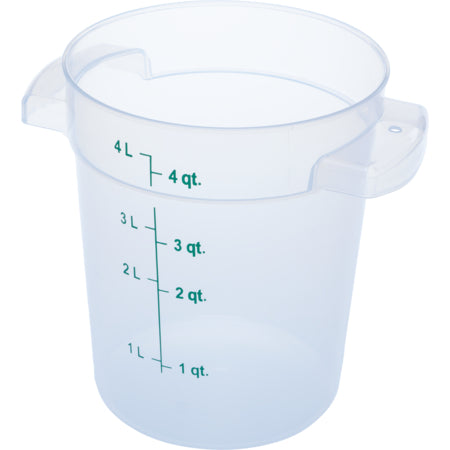 Carlisle 1096430 4 Qt Clear Round Polypropylene StorPlus Food Storage Container