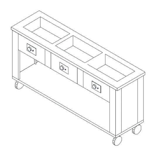 Dinex DXP2HFSL 53" x 19" x 36" 2-Well Stainless Steel DineXpress Slim Line Hot Food Counter