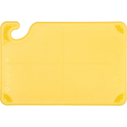 San Jamar CBG6938YL 6" x 9" x 0.375" Yellow Saf-T-Grip Cutting Board