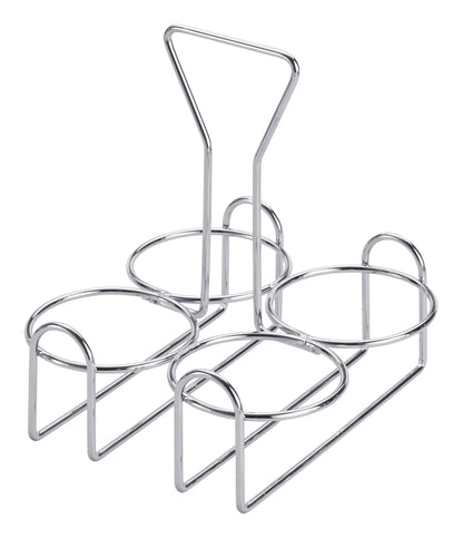 Winco WH-9 Chrome-Plated 4-Ring Condiment Jar Holder