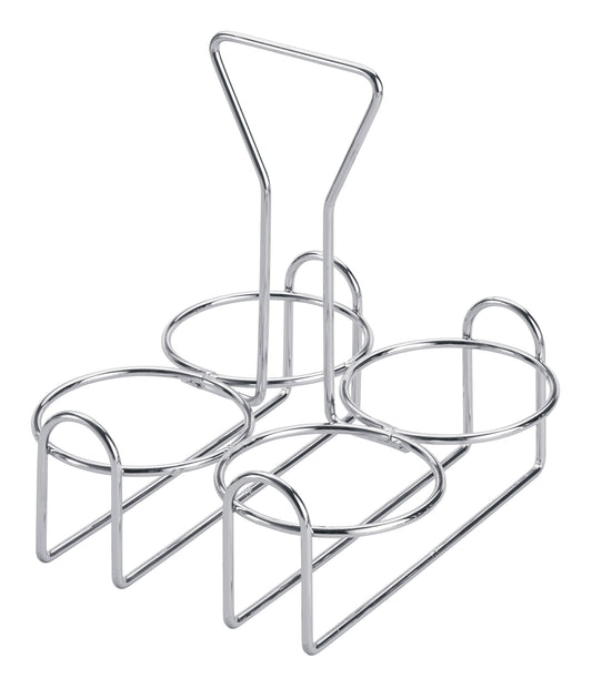 Winco WH-9 Chrome-Plated 4-Ring Condiment Jar Holder