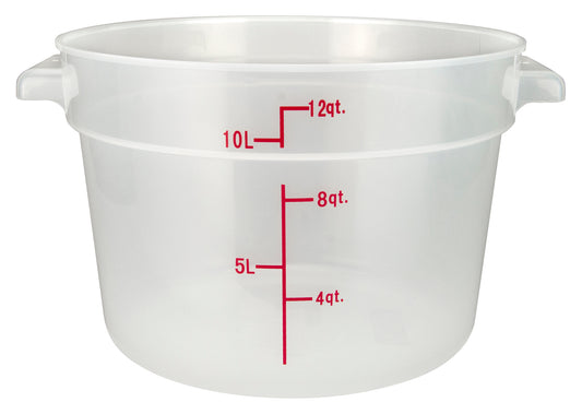 Winco PTRC-12 12 Qt. Translucent Polypropylene Storage Container