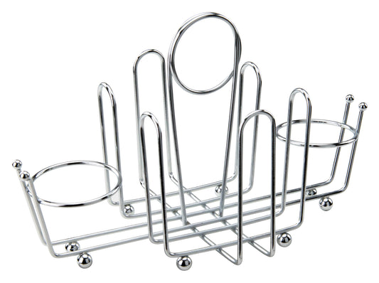Winco WH-1 Chrome-Plated Cruet Rack for Salt/Pepper Shaker & Sugar Packets