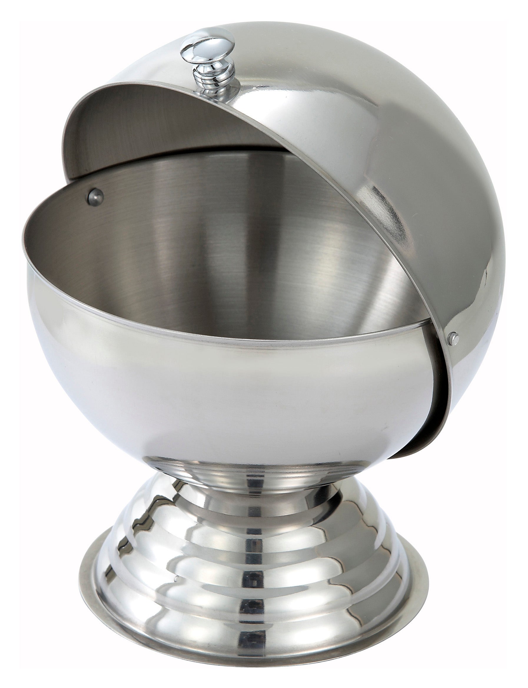 Winco SBR-30 20 oz. Stainless Steel Roll Top Sugar Bowl