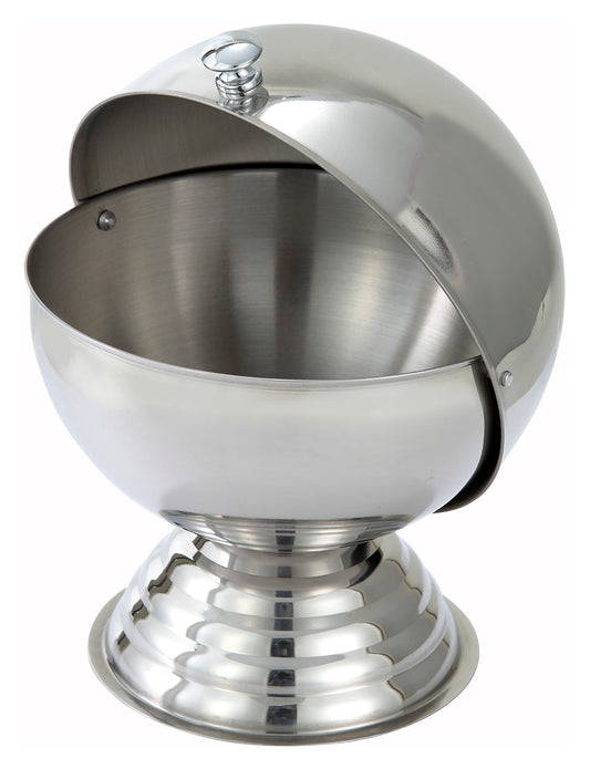 Winco SBR-30 20 oz. Stainless Steel Roll Top Sugar Bowl