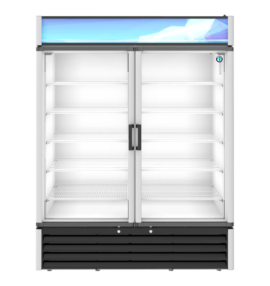 Hoshizaki RM-49-HC Two Section Glass Door Merchandiser Refrigerator