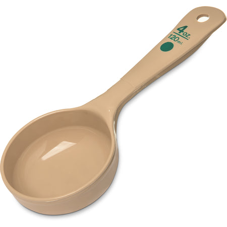 Carlisle 432806 4 oz Beige Polycarbonate Measure Miser Solid Short Handle