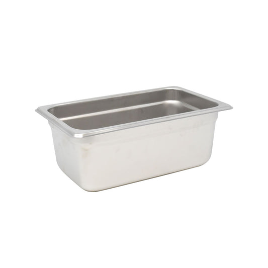 Omcan 80273 Quarter-size Stainless Steel Anti-Jam Steam Table Pan - 4" Deep
