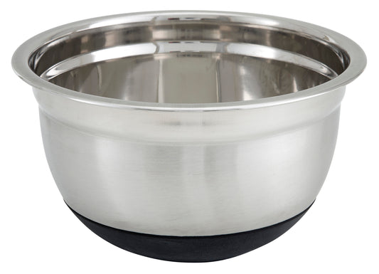 Winco MXRU-800 8 Qt. Stainless Steel Mixing Bowl w/ Silicon Base