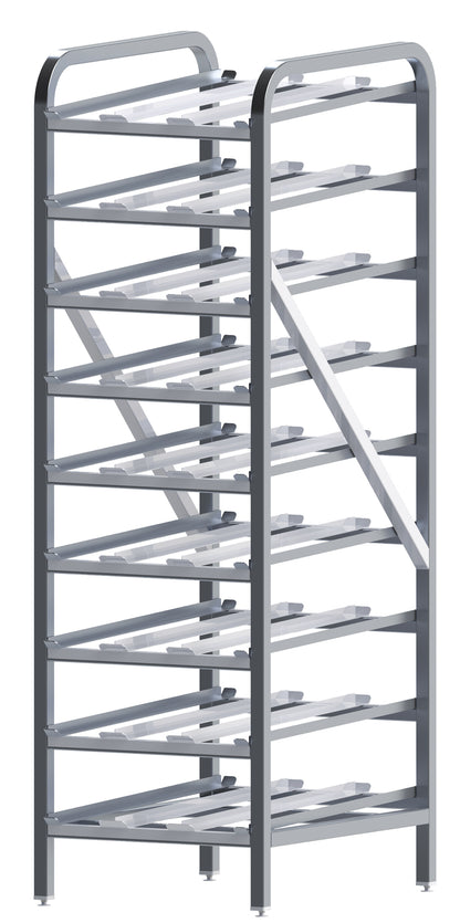 Winco ALCR-9 9-Tier Aluminum Heavy Duty Stationary Can Storage Rack