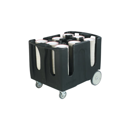 Carlisle ADD603 19" Black Polyethylene Optimizer Dish Dolly with 6 Dividers
