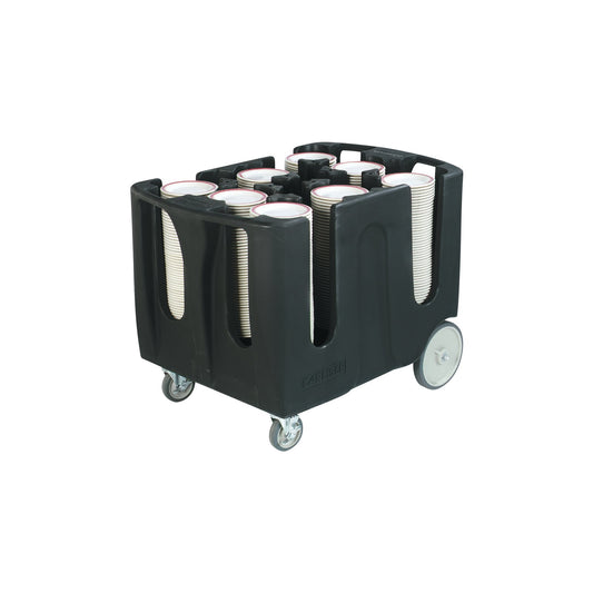 Carlisle ADD603 19" Black Polyethylene Optimizer Dish Dolly with 6 Dividers