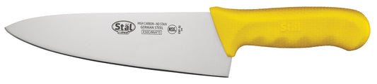 Winco KWP-80Y 8" Yellow Polypropylene Handle Cook's Knife