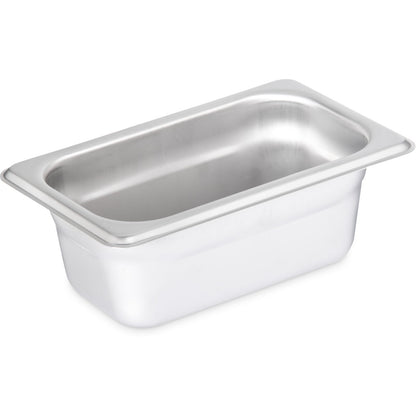 Carlisle 607192 1/9 Size Stainless Steel DuraPan Light Gauge Steam Table Hotel Pan, 2.5" Deep
