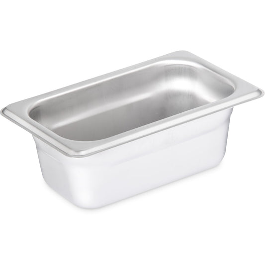 Carlisle 607192 1/9 Size Stainless Steel DuraPan Light Gauge Steam Table Hotel Pan, 2.5" Deep