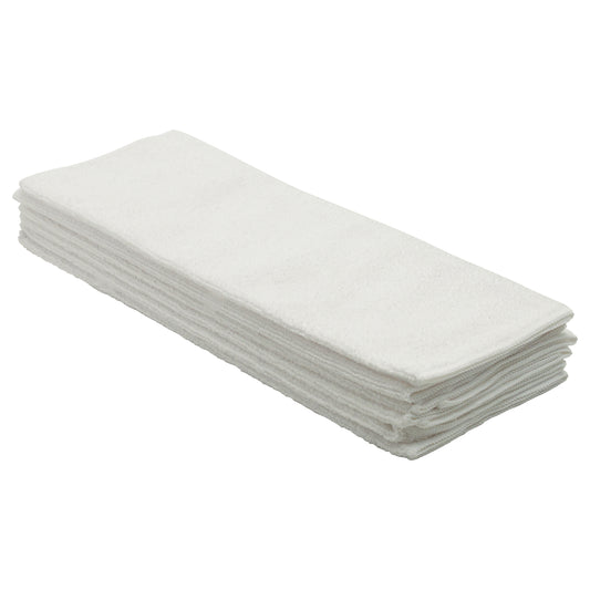 Winco BTM-16W 16" x 16" White Microfiber Towel (6pcs/pk)