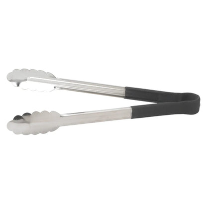 Winco UTPH-12K 12" Black Stainless Steel Utility Tong, Polypropylene Handle