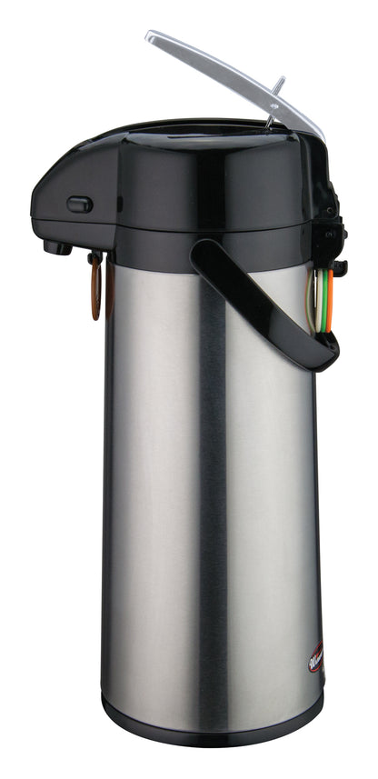 Winco AP-825 2.5L Stainless Steel Body Glass Lined Airpot w/ Lever Top