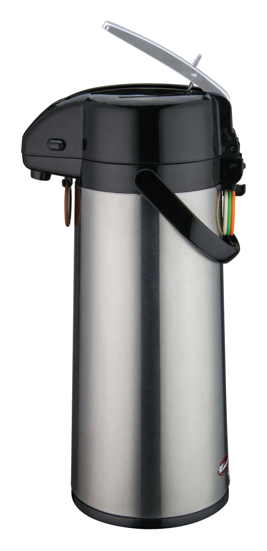Winco AP-825 2.5L Stainless Steel Body Glass Lined Airpot w/ Lever Top