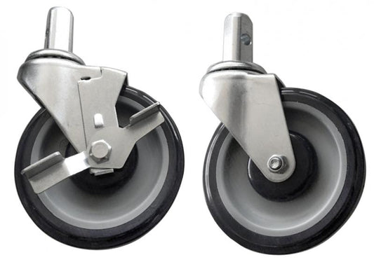 Omcan 28637 Wheels with Brakes for Pan and Lug Racks