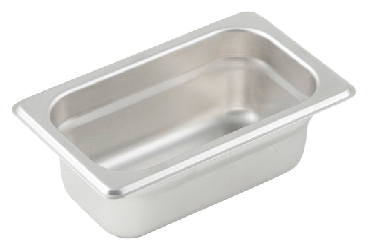 Winco SPJM-902 1/9 Size Stainless Steel Anti-jam Steam Pan, 2-1/2"" Deep