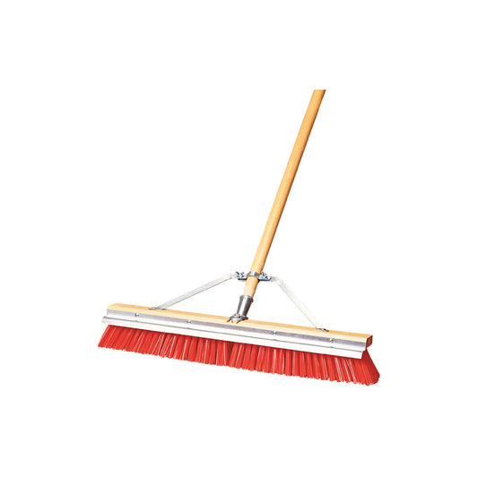 Carlisle 36952424 24" Flo-Pac Sweep with Orange Polypropylene Bristle and Steel Scraper Blade