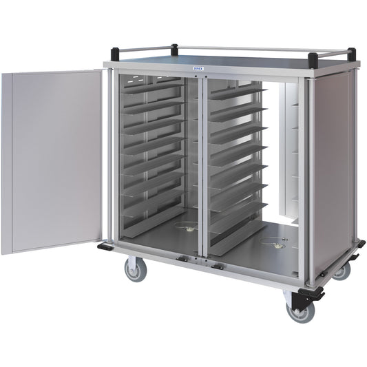 Dinex DXPTQTOPR31T1D 3 Sides Stainless Steel Dinex Top Rail for Totally Quiet Compact Carts