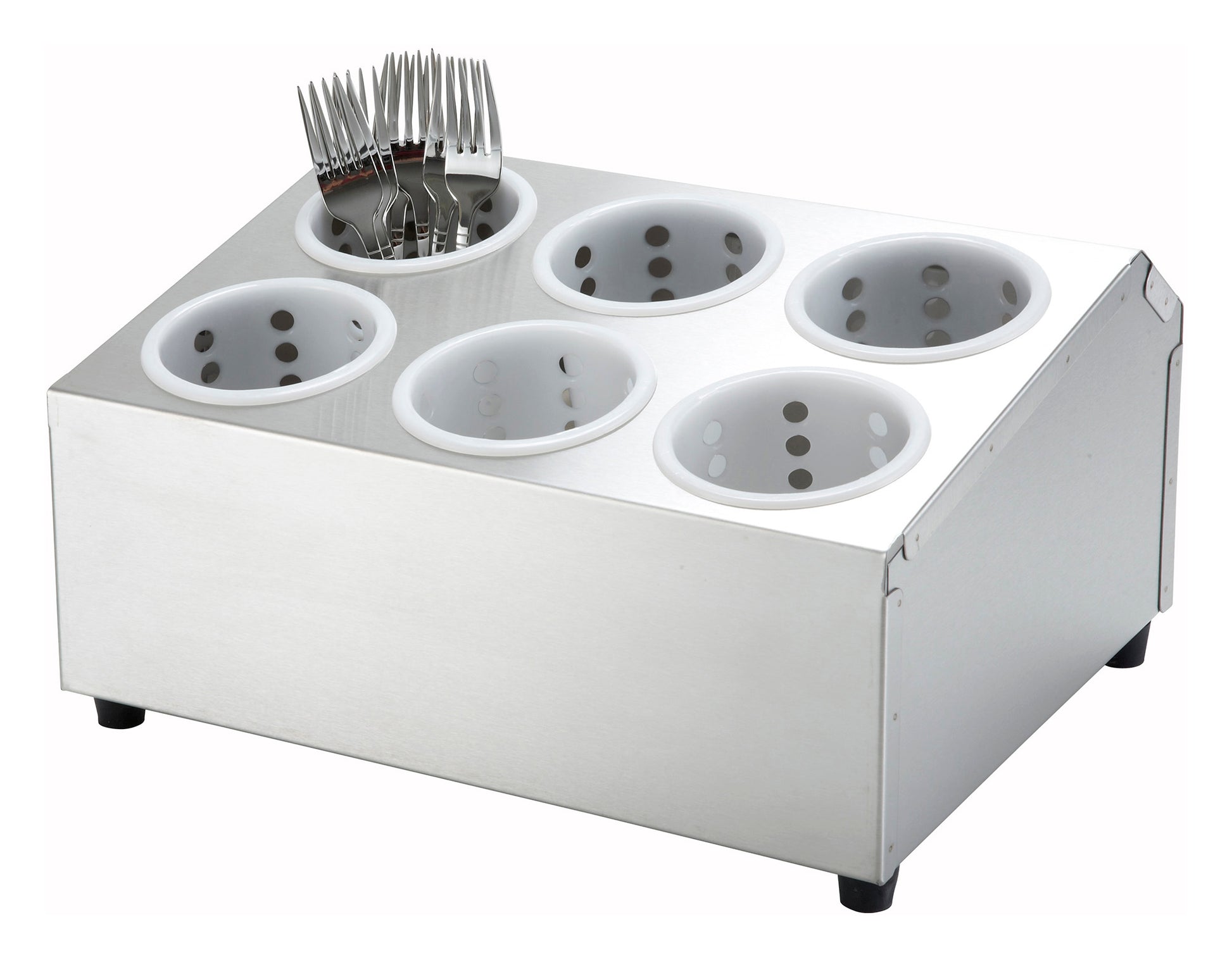 Winco FC-6H 2-Tier Stainless Steel Flatware Cylinder Holder
