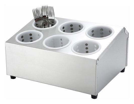 Winco FC-6H 2-Tier Stainless Steel Flatware Cylinder Holder