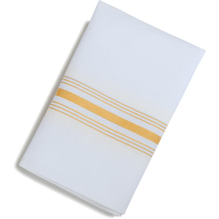 Snap Drape 53771822NH008 18" x 22" Gold 50% Spun Polyester/50% Filament Bistro Striped Napkin