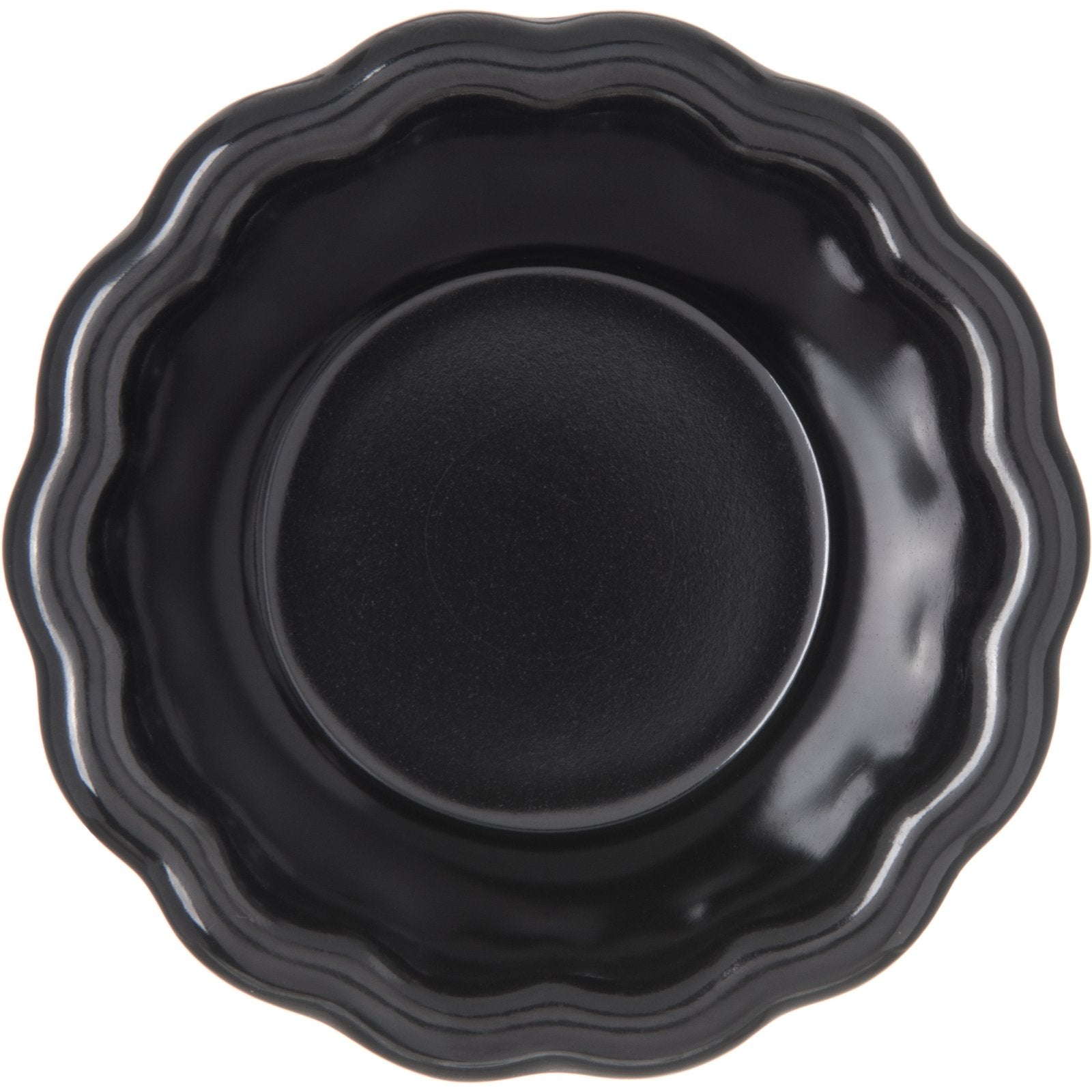 Carlisle 4394303 2 oz Black Melamine Scalloped Ramekin