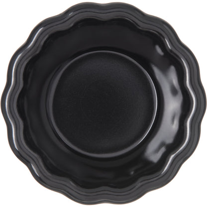 Carlisle 4394303 2 oz Black Melamine Scalloped Ramekin