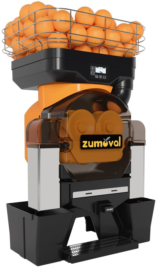 Omcan 47989 Zumoval Top Juice Extractor With Auto Feeder, Self-Cleaning System, Push and Juice Button