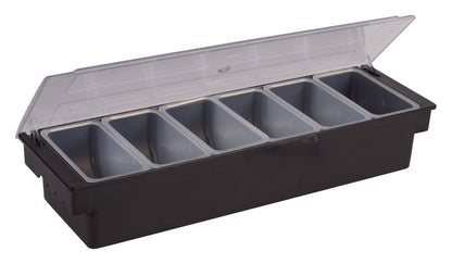 Winco CCH-6 Black 6-Compartment Plastic Base Condiment Holder