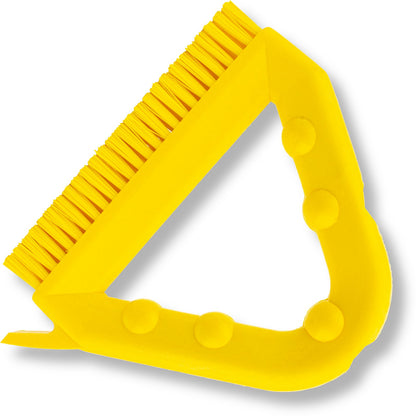 Carlisle 41323EC04 9" Yellow Spart Color Coded Tile and Grout Brush