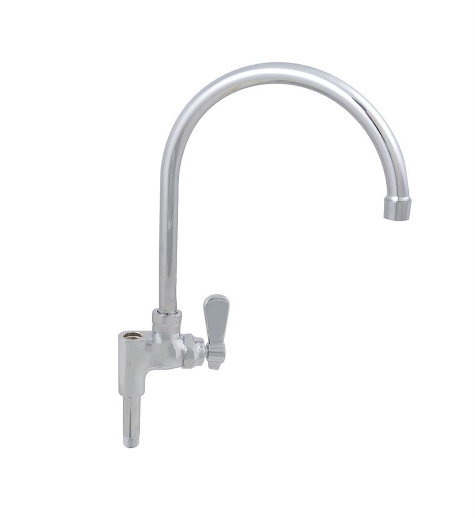 BK Resources BKF-AF-8G-G Chrome-Plated Brass Optiflow Add-A-Faucet, 8" Gooseneck, Heavy Duty Spout
